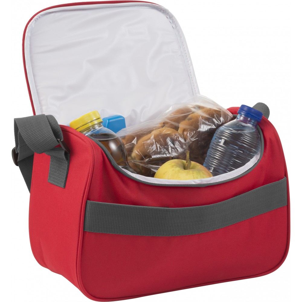 Printed Polyester (600D) cooler bag, red (Cooler bags)