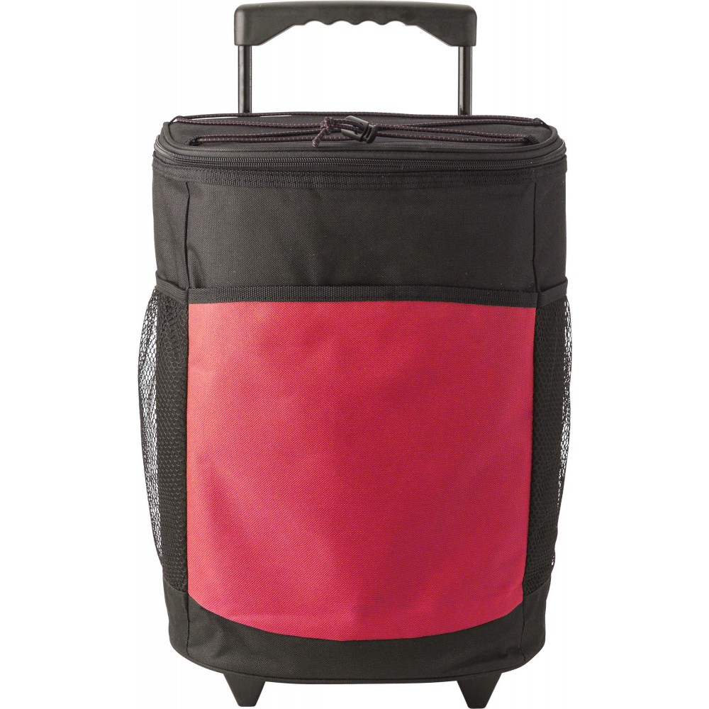 Printed Polyester (600D) cooler trolley, Red (Cooler bags)