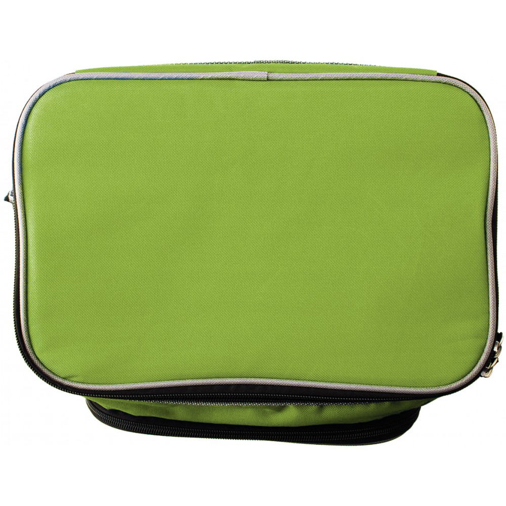 Printed Polyester (600D) rectangular cooler bag, lime (Cooler bags)