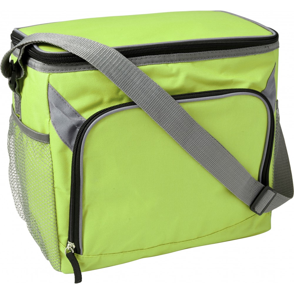 Printed Polyester (600D) rectangular cooler bag, lime (Cooler bags)