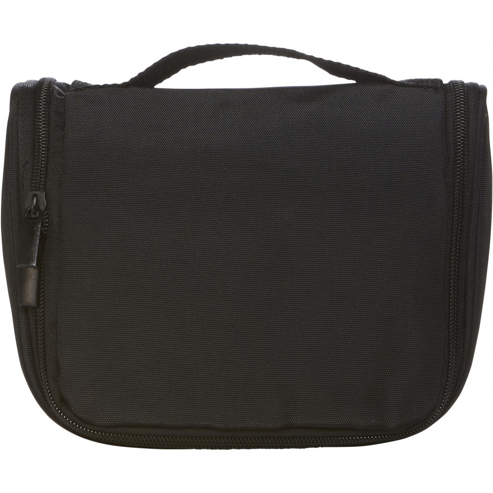 Printed Polyester (600D) travel/toiletry bag, black (Waist bags)