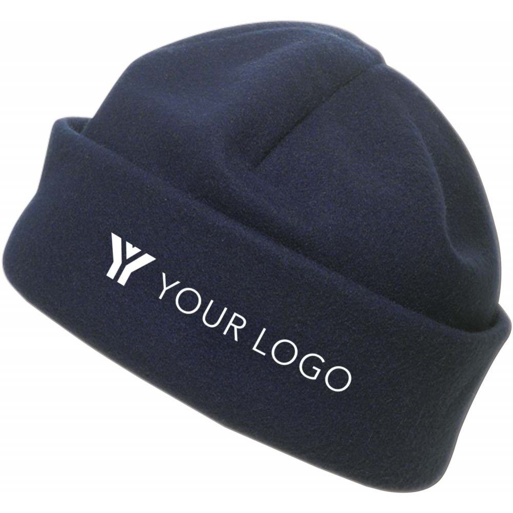 blue fleece beanie