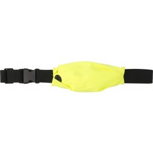 Polyester lycra (220 gr/m2) waist bag Bastian, fluor yellow (Waist bags)