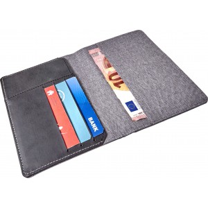 Polyester RFID (anti skimming) wallet, grey (Wallets)