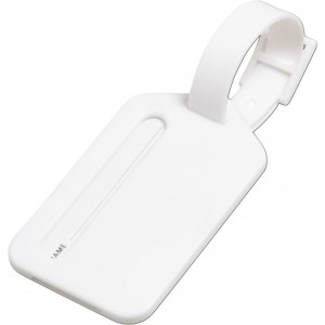 Polystyrene luggage tag Janina, white (Travel items)