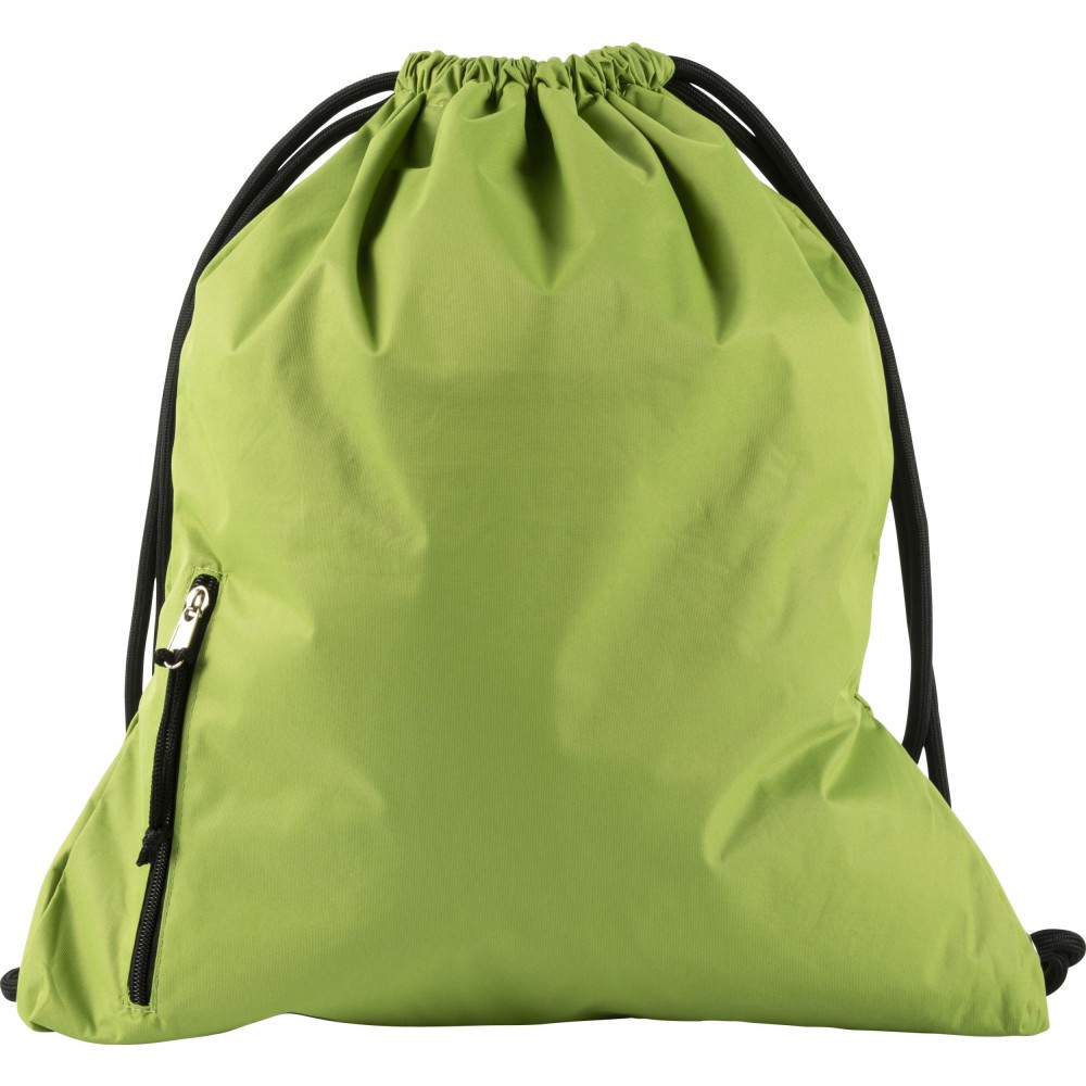 Printed Pongee (190T) drawstring backpack, light green (Backpacks)