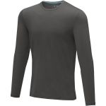 Ponoka long sleeve men's GOTS organic t-shirt, Storm grey (3801889)