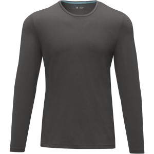 Ponoka long sleeve men's  organic t-shirt, Storm grey (Long-sleeved shirt)