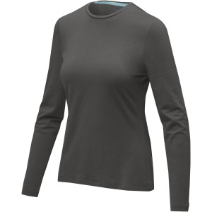 Ponoka long sleeve women's GOTS organic t-shirt, Storm grey (Long-sleeved shirt)