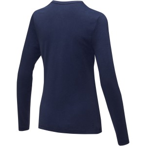 Ponoka long sleeve women's  organic t-shirt, Navy (Long-sleeved shirt)