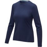 Ponoka long sleeve women's  organic t-shirt, Navy (3801949)