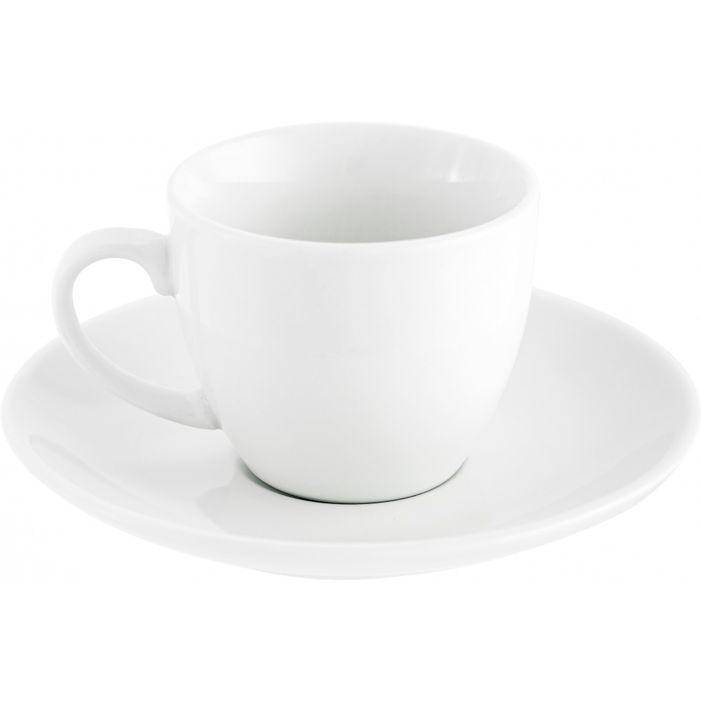 Printed Porcelain cup and saucer (80ml), white (Mugs)