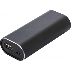 Aluminium 2-in-1 power bank Letitia, black