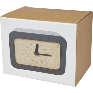 Momento wireless limestone charging desk clock, Solid black (Powerbanks)