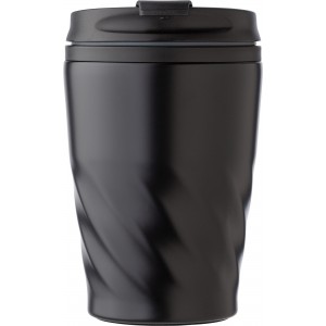 PP and stainless steel mug Rida, black (Glasses)