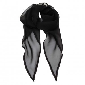 'COLOURS COLLECTION' PLAIN CHIFFON SCARF, Black, U