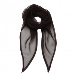 'COLOURS COLLECTION' PLAIN CHIFFON SCARF, Brown, U