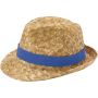 Pricus straw hat, Royal blue, Natural
