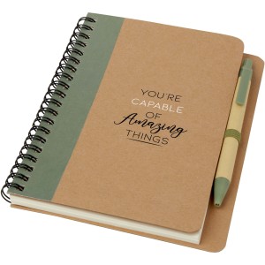 Priestly recycled notebook with pen, Heather green, Natural (Notebooks)