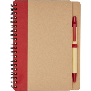 Priestly recycled notebook with pen, Natural,Red (Notebooks)