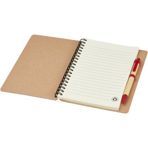 Priestly recycled notebook with pen, Natural,Red (Notebooks)