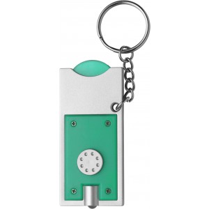 PS key holder with coin Madeleine, light green (Keychains)