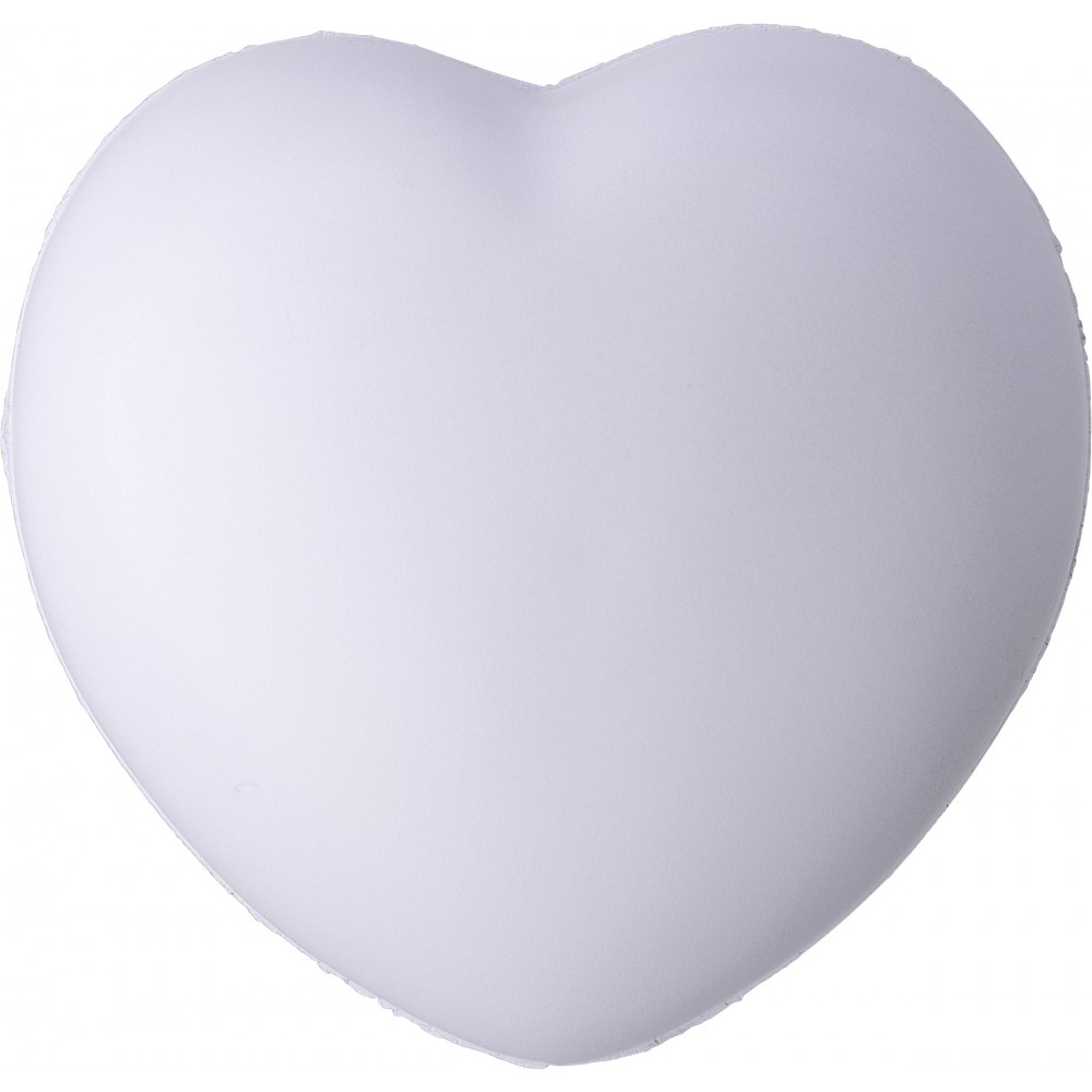 PU foam anti stress heart, White (stress ball) - Reklámajándék.hu Ltd.