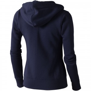 Arora hooded full zip ladies sweater, Navy (Pullovers)