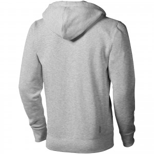 Arora hooded full zip sweater, Grey melange (Pullovers)