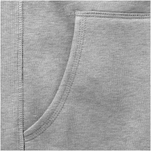 Arora hooded full zip sweater, Grey melange (Pullovers)