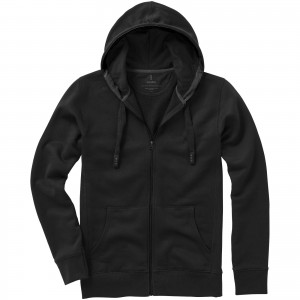Arora hooded full zip sweater, solid black (Pullovers)
