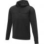 Elevate Sayan men's half zip anorak hooded sweater, Solid black