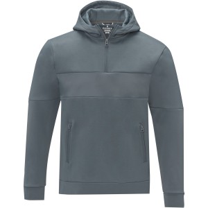 Elevate Sayan men's half zip anorak hooded sweater, Steel grey (Pullovers)
