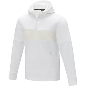 Elevate Sayan men's half zip anorak hooded sweater, White (Pullovers)