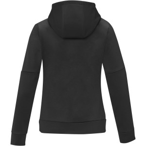 Elevate Sayan women's half zip anorak hooded sweater, Solid black (Pullovers)