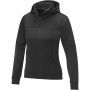 Elevate Sayan women's half zip anorak hooded sweater, Solid black