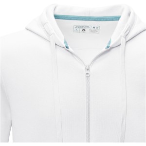 Ruby men's GOTS organic GRS recycled full zip hoodie, White (Pullovers)