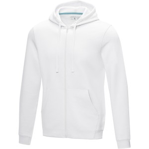 Ruby men's GOTS organic GRS recycled full zip hoodie, White (Pullovers)