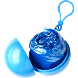 PVC poncho in a plastic ball, light blue (Raincoats)