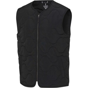 Quartz GRS recycled unisex quilted bodywarmer, Solid black