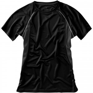 Quebec short sleeve women's cool fit t-shirt, solid black,Anthracite (T-shirt, mixed fiber, synthetic)