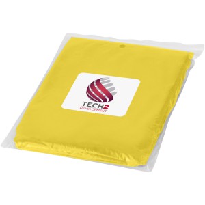 Ziva disposable rain poncho with storage pouch, Yellow (Raincoats)