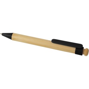 Rattan bamboo and recycled plastic ballpoint pen (black ink) (Wooden, bamboo, carton pen)