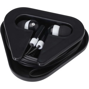 Rebel earbuds with recycled plastic storage box, Solid black (Earphones, headphones)