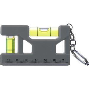 Recycled ABS spirit level keychain Indira, grey