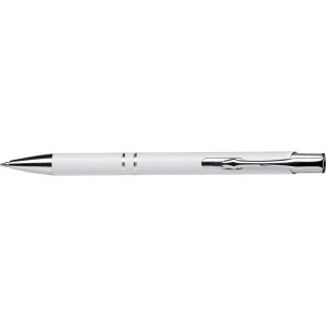 Recycled aluminium ballpen Kamari, white (Metallic pen)