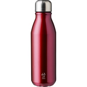 Recycled aluminium bottle (550 ml) Adalyn, red (Water bottles)