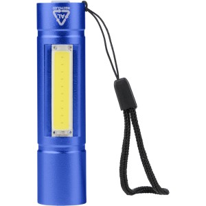 Recycled aluminium COB flashlight Sami, cobalt blue