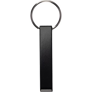 Recycled aluminium key holder Anneliese, black (Keychains)