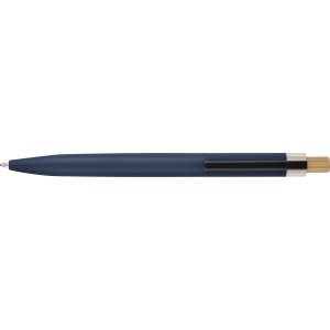 Recycled aluminium lacquered pen set Ilaria, blue